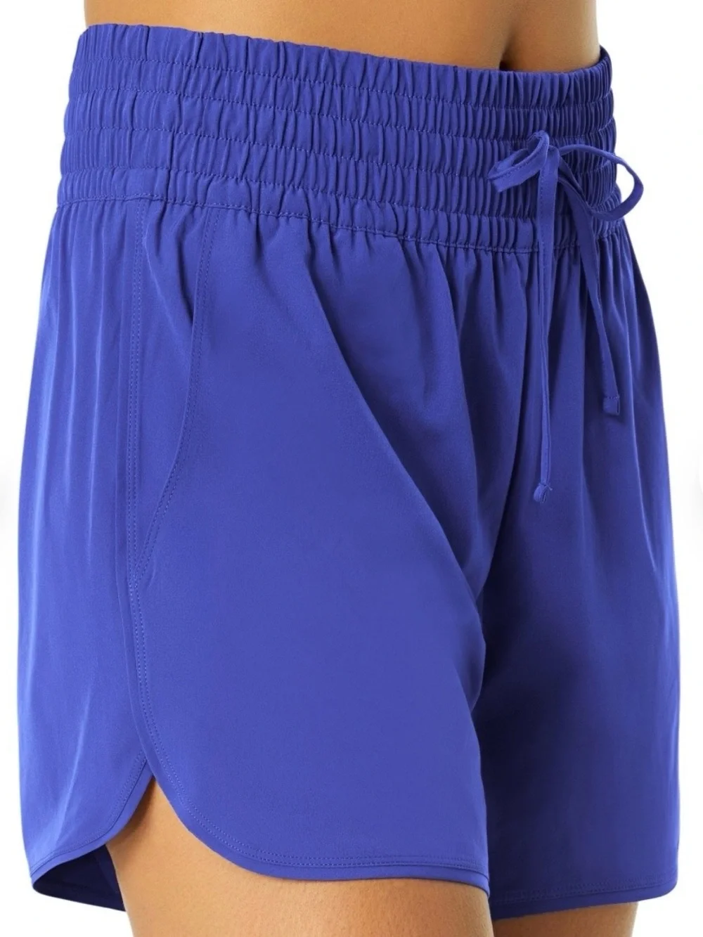 Lands' End Women's XL Drawstring Quick Dry Swim Shorts - Blue UPF 50 - NWT